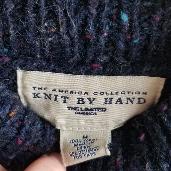 Knit By Hand America Collection 100% wool sweater long sleeve - Picture 5 of 8